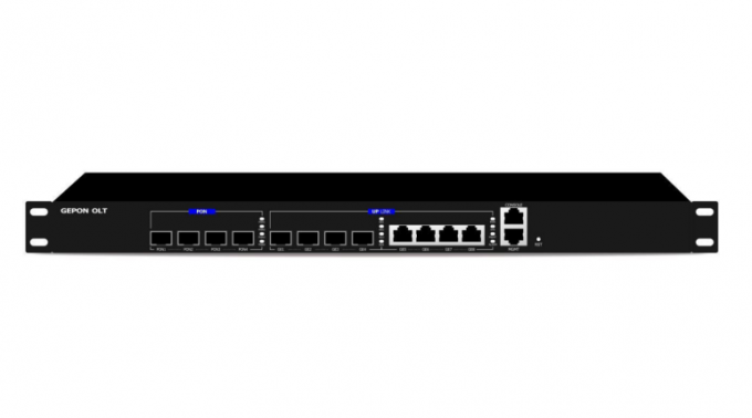 Os portos 8 GE GPON EPON de OLT 4 Uplink o porto da gestão do porto de console 1 do porto 1 19 polegadas