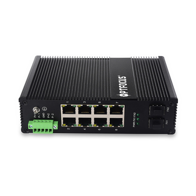 8 Port Industrial POE Switch 8*10/1000mbps POE Port+2*10/100/1000mbps SFP Port