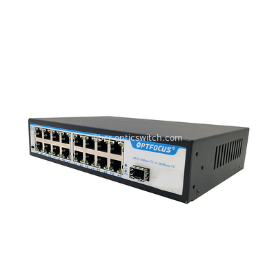 10/100M Single Fiber Optic Switch 1310nm 16 Ports FTTH 120W With Poe