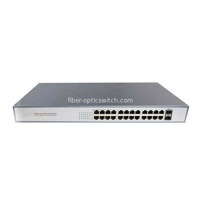 24 Ports Industrial PoE Switch 10/100/1000M Unmanaged Ethernet Fiber Switch CCTV NVR PoE Switch